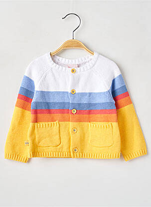 Gilet manches longues maille tricot jaune BOBOLI fille