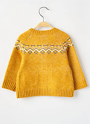 Gilet manches longues col rond jaune BOBOLI garçon
