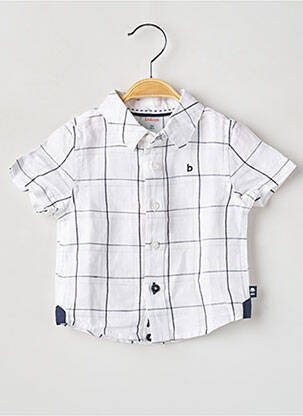 Chemise manches courtes imprimé carreaux blanc BOBOLI garçon