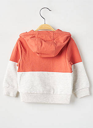 Sweat-shirt à capuche tissage chiné manches longues orange BOBOLI garçon