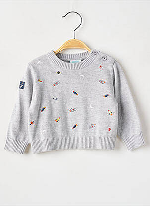 Pull stretch manches longues gris BOBOLI garçon