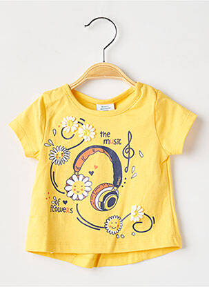 T-shirt coupe droite manches courtes jaune BOBOLI fille