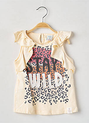 T-shirt fermeture boutonnée au dos manches courtes beige BOBOLI fille