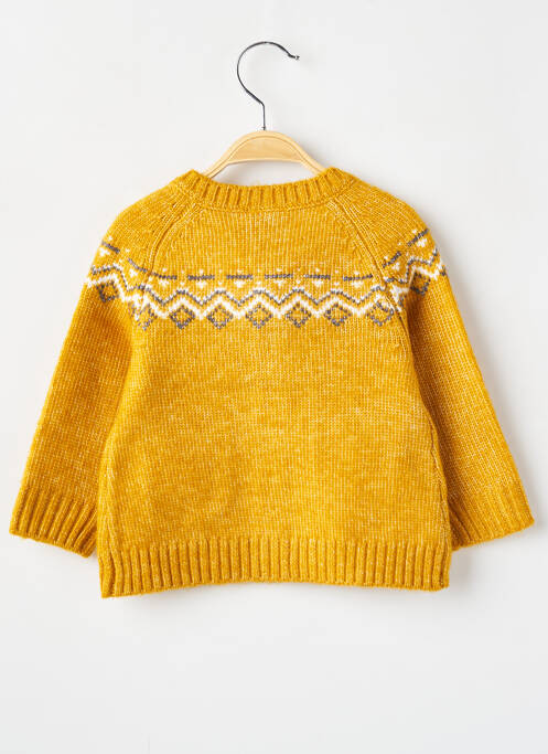 Gilet manches longues col rond jaune BOBOLI garcon