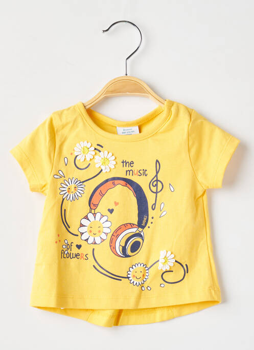 T-shirt coupe droite manches courtes jaune BOBOLI fille