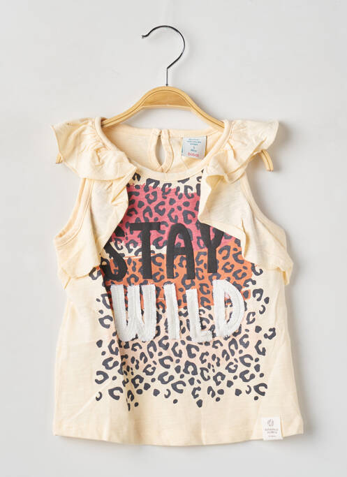 T-shirt fermeture boutonnée au dos manches courtes beige BOBOLI fille