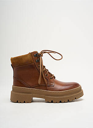 Bottines/boots matière lisse talon plat jusqu'à 3cm marron MORAN'S femme