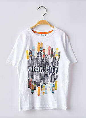 T-shirt stretch manches courtes blanc BOBOLI garcon