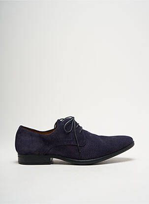 Derbies nubuck talon bas bleu BRETT & SONS homme