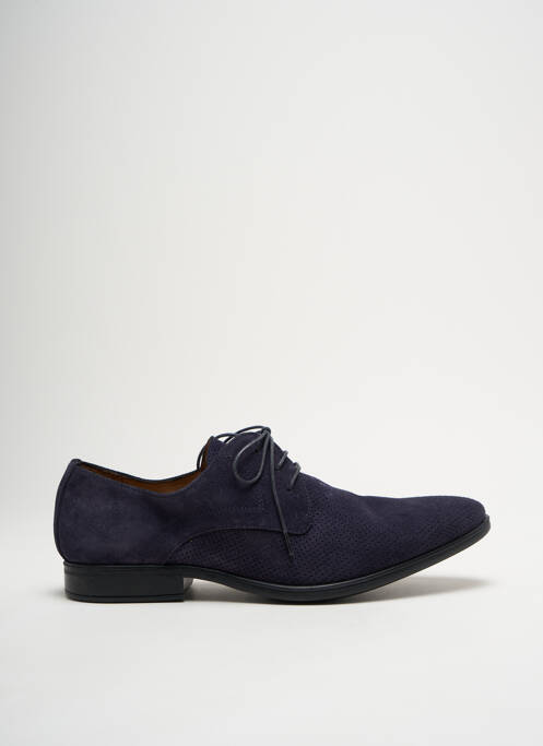 Derbies nubuck talon bas bleu BRETT & SONS homme