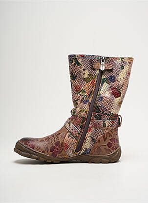 Bottes impression bout rond marron LAURA VITA fille