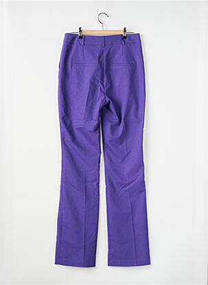 Pantalon droit fermeture zippée sous rabat boutonné violet MORGAN femme