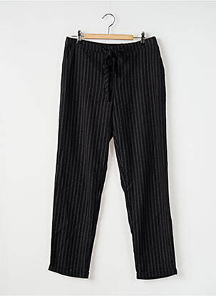 Pantalon droit taille élastique noir MANGO femme
