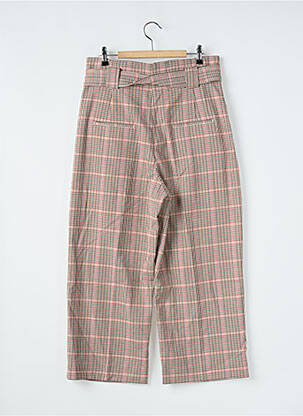 Pantalon droit fermeture zippée sous rabat avec crochet beige MANGO femme