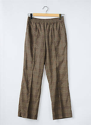 Pantalon droit taille élastique beige MANGO femme