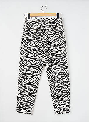 Pantalon droit fermeture zippée sous rabat boutonné noir MANGO femme