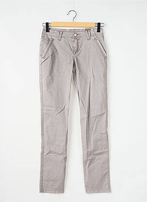 Pantalon chino fermeture zippée sous rabat boutonné taille normale gris STREET ONE femme