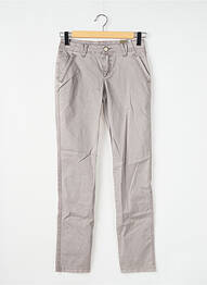 Pantalon chino fermeture zippée sous rabat boutonné taille normale gris STREET ONE femme