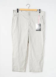Pantalon droit fermeture zippée sous rabat boutonné gris STREET ONE femme