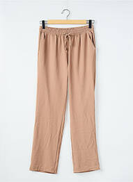 Pantalon droit taille élastique beige BELLITA femme