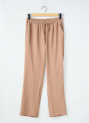 Pantalon droit taille élastique beige BELLITA femme
