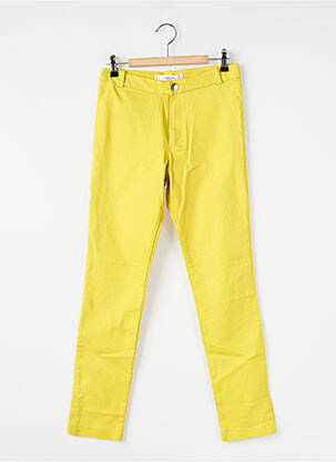 Pantalon slim poches jaune MANGO femme