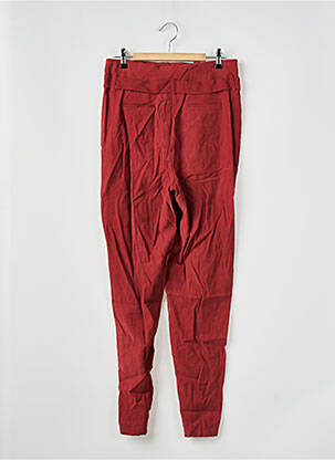 Pantalon droit taille à pinces taille haute rouge NAF NAF femme