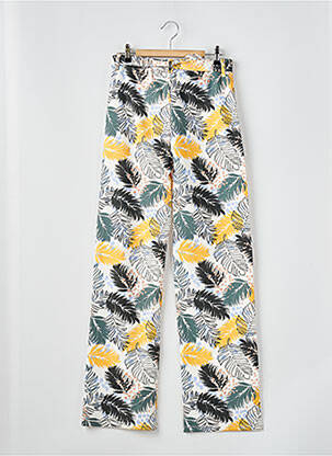 Pantalon large tissage côtelé taille élastique blanc GARCIA fille