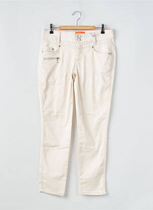 Pantalon 7/8 stretch taille normale beige STREET ONE femme