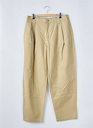 Pantalon chino tissage popeline taille haute beige MNG femme