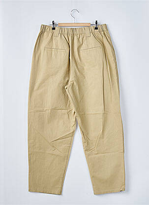 Pantalon chino tissage popeline taille haute beige MANGO femme