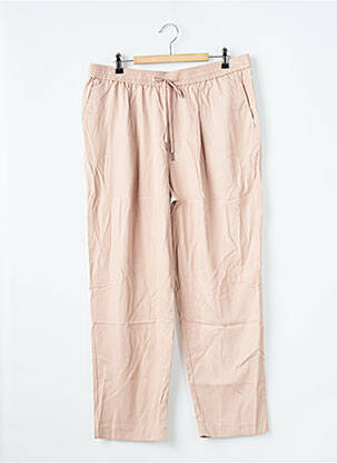 Pantalon droit tissage popeline taille normale rose MNG femme