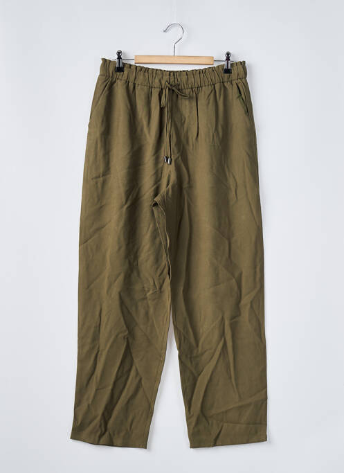 Pantalon droit taille haute taille haute vert MANGO femme