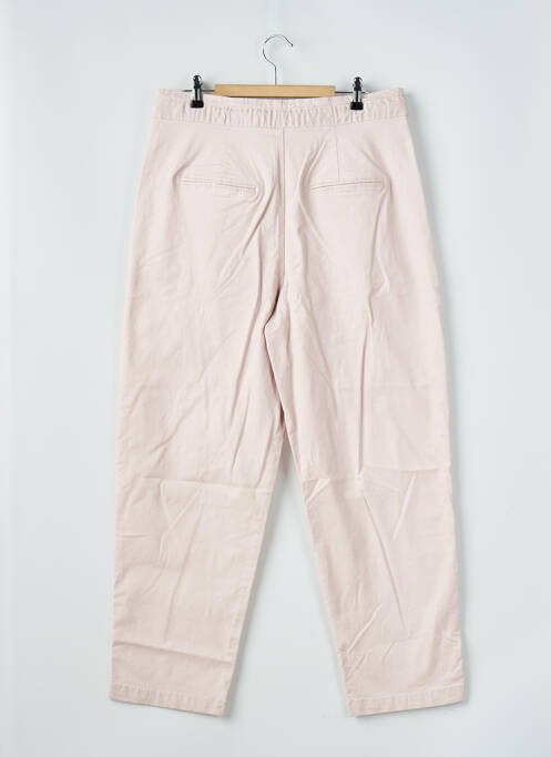 Pantalon chino tissage popeline taille haute rose MANGO femme