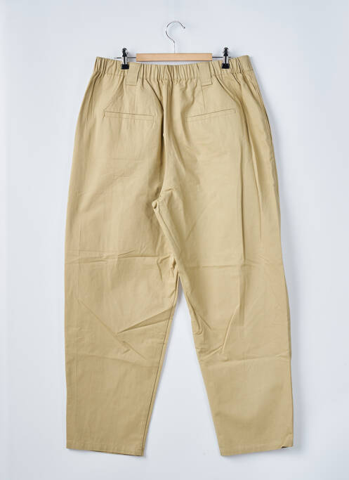 Pantalon chino tissage popeline taille haute beige MANGO femme