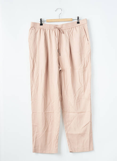 Pantalon droit tissage popeline taille normale rose MANGO femme