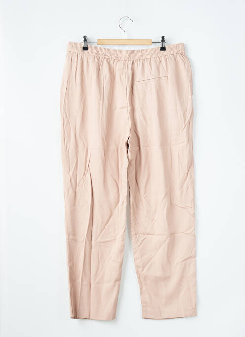 Pantalon droit tissage popeline taille normale rose MANGO femme