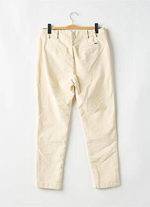 Pantalon chino fermeture zippée sous rabat boutonné taille normale beige TOM TAILOR femme