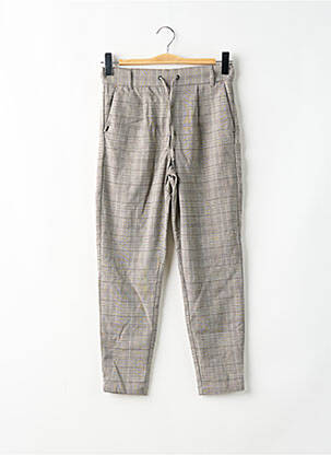 Pantalon chino poches taille haute gris ONLY femme