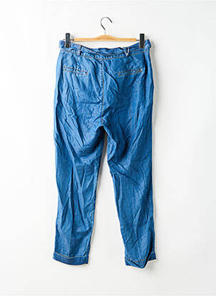 Pantalon chino fermeture zippée sous rabat boutonné taille haute bleu KOCCA femme