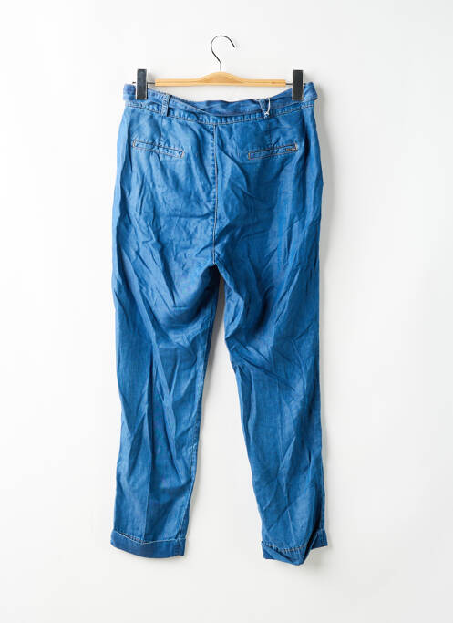 Pantalon chino fermeture zippée sous rabat boutonné taille haute bleu KOCCA femme