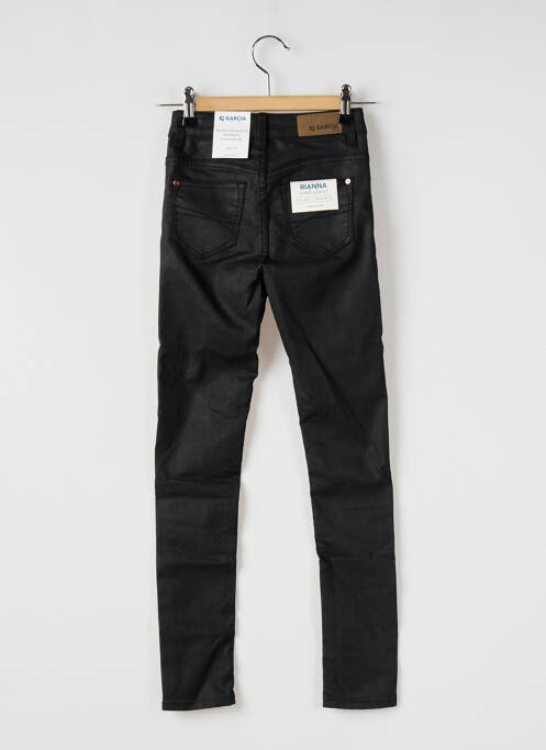 Pantalon slim tissage enduit taille ajustable noir GARCIA fille