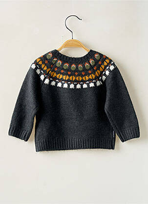 Pull coupe droite manches longues gris BOBOLI garçon