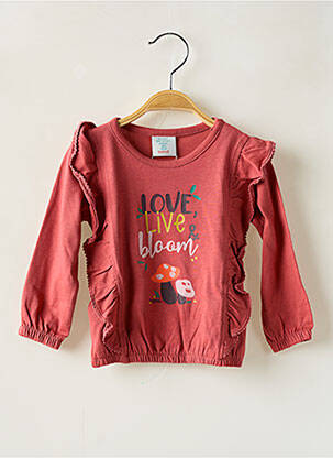 T-shirt coupe droite manches longues rose BOBOLI fille