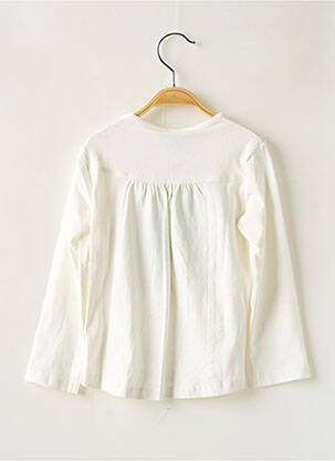 T-shirt coupe droite manches longues blanc BOBOLI fille