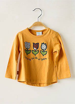 T-shirt coupe droite manches longues jaune BOBOLI fille
