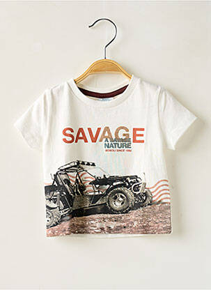 T-shirt imprimé fantaisie manches courtes blanc BOBOLI garçon