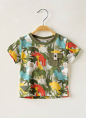 T-shirt coupe droite manches courtes vert BOBOLI garcon