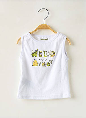 T-shirt coupe droite fines bretelles blanc MAYORAL garçon