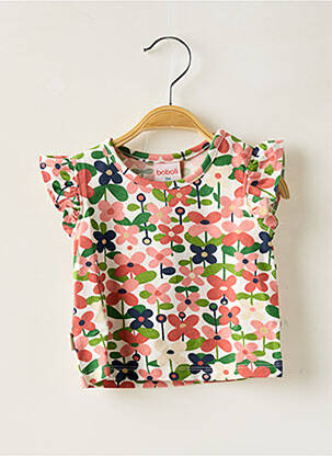 T-shirt fermeture boutonnée au dos manches courtes rose BOBOLI fille